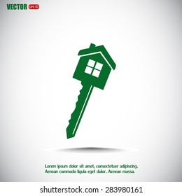 Vector illustration of house key