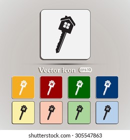 Vector illustration of house key