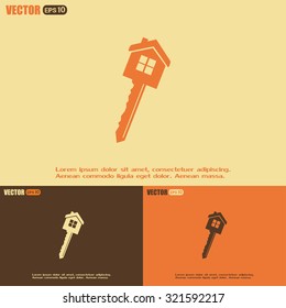 Vector illustration of house key