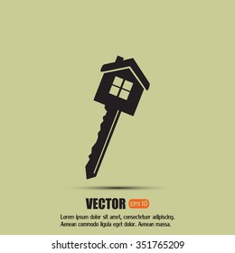 Vector illustration of house key