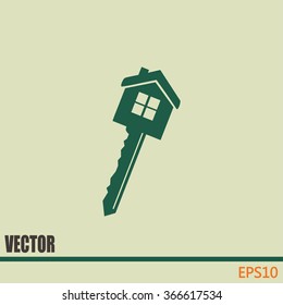 Vector illustration of house key