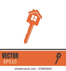 Vector illustration of house key