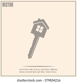 Vector illustration of house key