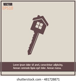 Vector illustration of house key