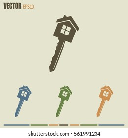 Vector illustration of house key