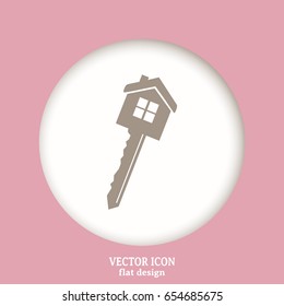 Vector illustration of house key
