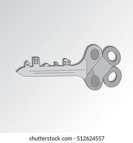 vector illustration of house key, car key