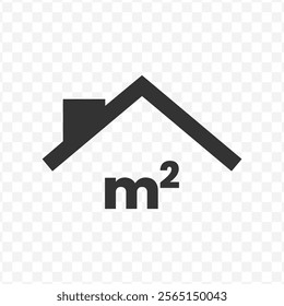 Vector illustration of house meter size icon in dark color and transparent background(PNG).