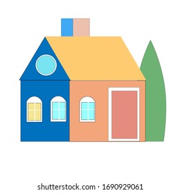 Vector illustration of a house, multi-colored icon isolated on a white background, construction concept, insurance, mortgage