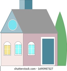 Vector illustration of a house, multi-colored icon isolated on a white background, construction concept, insurance, mortgage