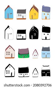 Casas en vector sobre un fondo blanco