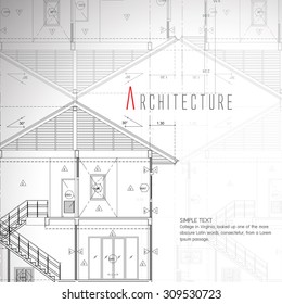 Vector illustration of house on white background.