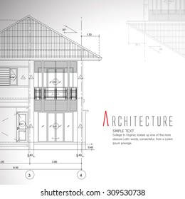 Vector illustration of house on white background.