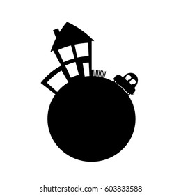Vector illustration of the house on a white background.