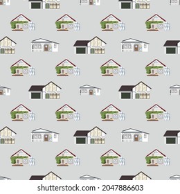 Vector illustration. House pattern with details