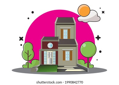 Ilustración vectorial de una casa, perfecta para las herramientas promocionales de su empresa...