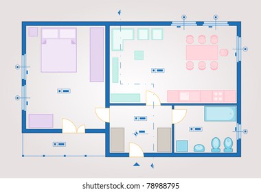 Vector illustration of house project.