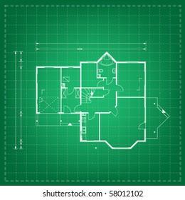 vector illustration of house project. house blueprint