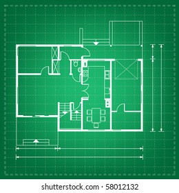 vector illustration of house project. house blueprint