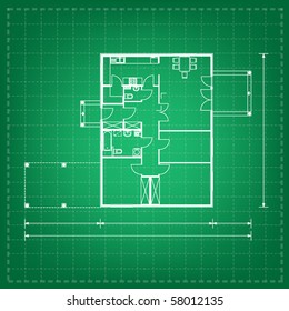 vector illustration of house project. house blueprint