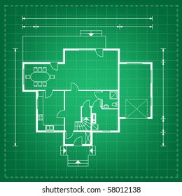 vector illustration of house project. house blueprint