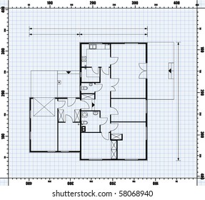 vector illustration of house project. house blueprint