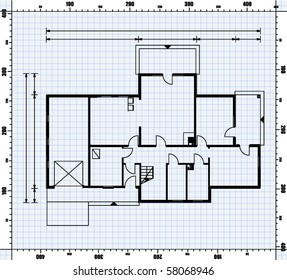 vector illustration of house project. house blueprint