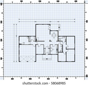 vector illustration of house project. house blueprint