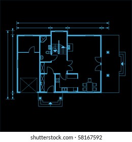 vector illustration of house project. house blueprint