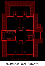 vector illustration of house project. house blueprint