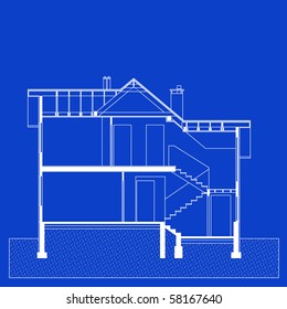 vector illustration of house project. house blueprint