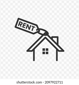 Vector Illustration Of House Rent Icon In Dark Color And Transparent Background(png).