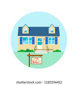 Vector illustration. House for sale, rent and purchase