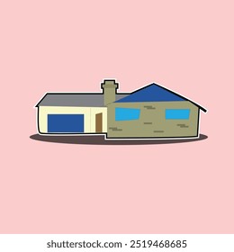 Ilustração vetorial de uma casa, mostrando linhas limpas e elementos de design moderno. Ideal para microstock, este gráfico apresenta um exterior detalhado, perfeito para uso em projetos arquitetônicos