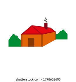 vector illustration of house with yard