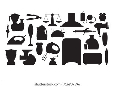 vector illustration of household appliance Icons set