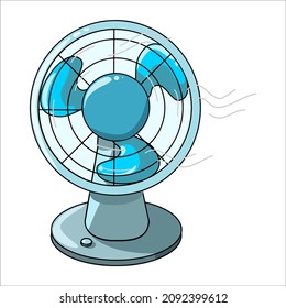vector illustration household appliances fan cute cartoon character
