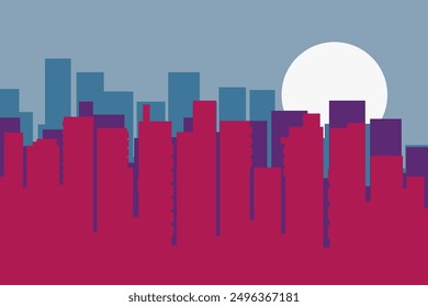 vector illustration of houses city high-rise buildings