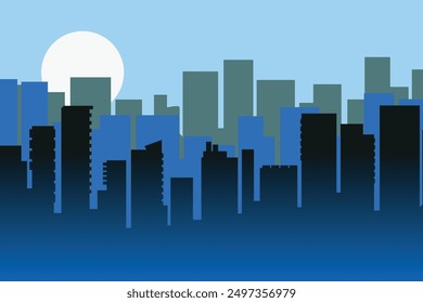 vector illustration of houses city high-rise buildings