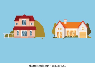 vector illustration houses design for motion