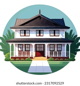 Vector Illustration of Houses and Lots in a Contemporary Residential Development