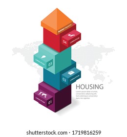 Vector illustration of housing infographic design elements