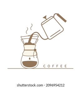 vector illustration how to make coffee . Isolated with background.
