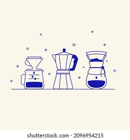 vector illustration how to make coffee . Isolated with background.
