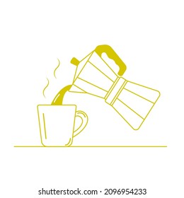 vector illustration how to make coffee . Isolated with background.
