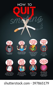 A Vector Illustration Of How To Quit Smoking Infographic