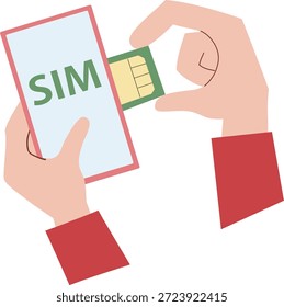 Ilustración vectorial de cómo quitar una tarjeta SIM de smartphone