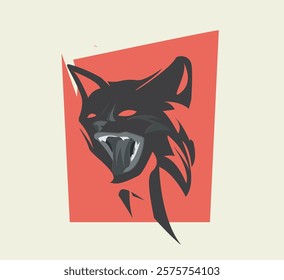 Vector Illustration of a Howling Wolf Silhouette