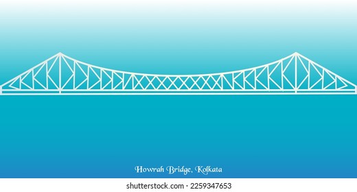 Vector illustration of Howrah bridge in Kolkata 