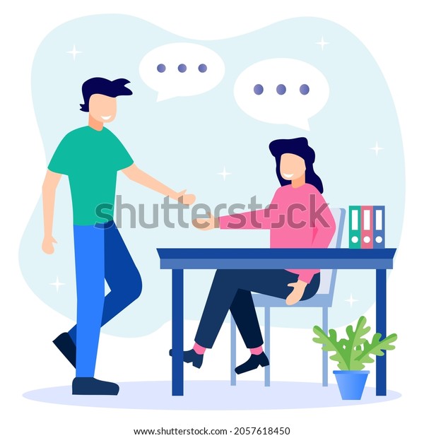 Vector Illustration Hr Employee Orientation Introduction Stock Vector ...